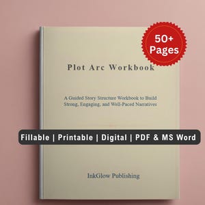 Planificador de trama de novela rellenable, planificador de trama del protagonista, cuaderno de trabajo de arco argumental, plantilla de desarrollo de trama, estructura de la historia para escritores