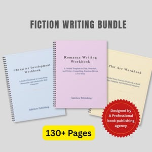 Creative Novel Writing Workbook Bundle, Romance Writing Kit, Fiction Plot Writing Book Outline, Character Profiles Writing