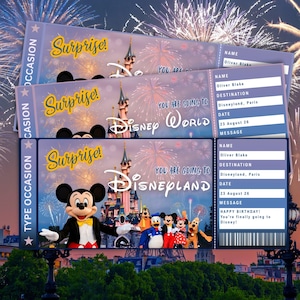 Disneyland Paris Ticket, Disneyland Tokyo Shanghai Florida, Hong Kong, Kids Vacation Reveal, Disney Trip 2026 Reveal, Mickey Mouse Trip