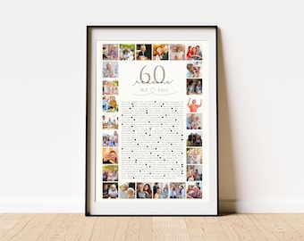 60 Reasons We Love You Mom, 60th Wedding Anniversary Gifts 60th Birthday Gifts For Women UK 60 Things We Love About You 1986 Birthday Poster