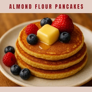 Best Recipe for Fluffy Almond Flour Pancakes, Gluten free high protein pancakes, Breakfast treat, Holiday & Brunch Recipe, Healthy pancakes