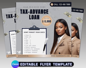 Tax Season Flyer, Tax Prep Services DIY Flyer, Tax Branding Flyer Template, Tax Pro Template, Canva Tax Preparer Flyer, Tax Filing Flyer