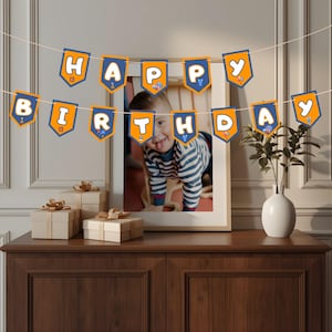 Bear in the Big Blue House Happy Birthday String Banner Flags Pennants, Birthday Pennant Banner, Birthday Pennant Flag