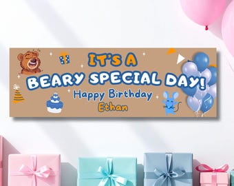 Bear In The Big Blue House Birthday Banner Template, Tutter Mouse In The Big Blue House Party Birthday Banner Template