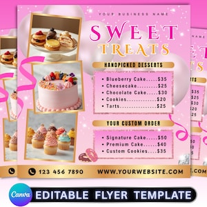 Bakery Flyer, September Bake Sale Flyer, Sweet Treats Flyer, Dessert Flyer, Bake Shop Flyer, Tasty Pastry Flyer, Cake Business Flyer