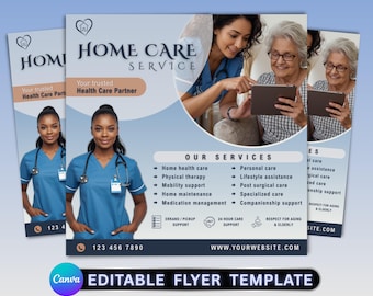 Flyer für Pflegekräfte, Home Care Flyer, Senior Care Flyer, Home Nursing Flyer, Home Nursing Home Flyer, Home Nursing Home Flyer