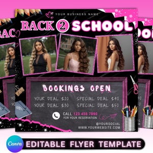 Back To School Flyer, Back to school hair flyer Back to school sale flyer, Back 2 School Flyer Braid Special Flyer Summer Hair Booking Flyer