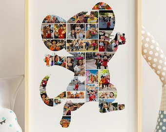 Mickey Mouse Frame, Disney Memory Collage, Multiple Photo Montage, Cinderella Castle, Disneyland Paris, Disney Frame, Disney Memories