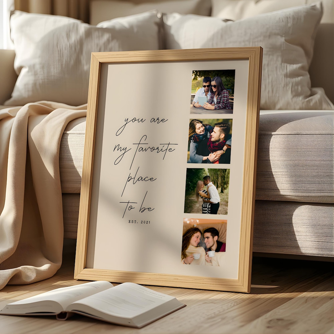 Romantic Couple Photo Collage Frame, Our Love Story Picture Collage ...