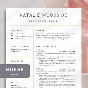 RN Nurse Resume Template Word & Apple Pages Resume, RN Resume Template, LPN Resume, Medical Resume Cv Template, Student Nurse Resume Cv