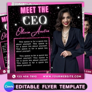 Meet The CEO Flyer, Female Entrepreneur Flyer, Meet The Owner Flyer,  Business Owner Flyer, Brand Introduction, Entrepreneur Event Flyer