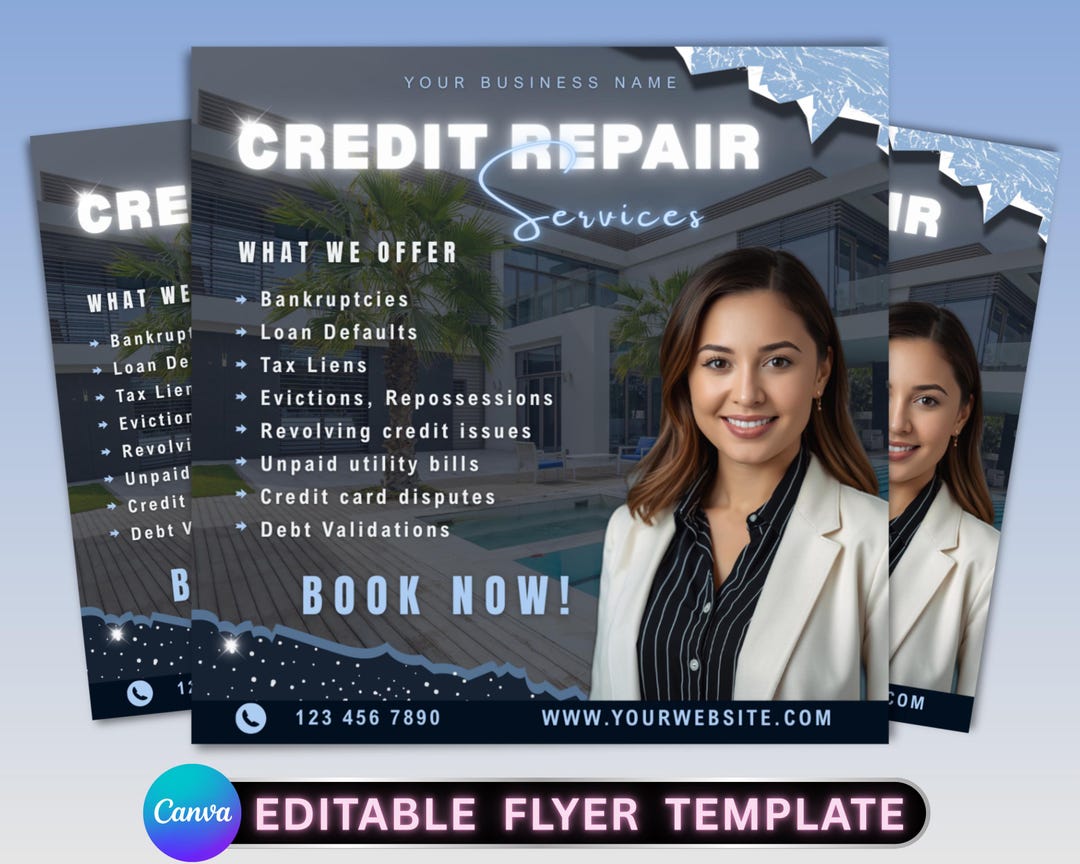 Credit Repair Flyer, Credit Restoration Flyer Finance Credit Business ...