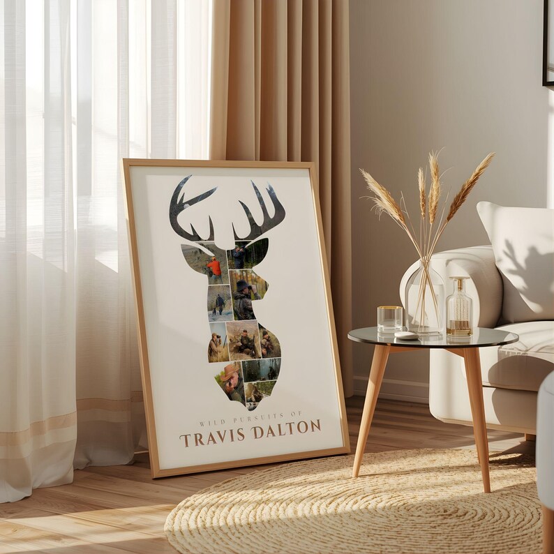 Deer Hunting Photo Collage Hunting Cabin Decor, Deer Hunter Sign Gift ...