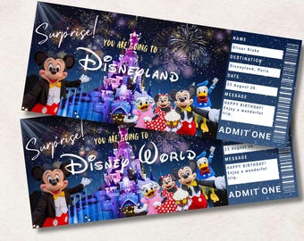 Disneyland Paris Ticket, Disneyland Ticket, Disney Trip 2026 Reveal, Disneyworld Ticket, Mickey Mouse World Trip Reveal, Theme Park Tickets