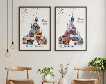 Magical Memories Photo Collage, Castle Photo Collage, Theme Park Paris Picture Frames, Magic Trip Memory Photo Frame