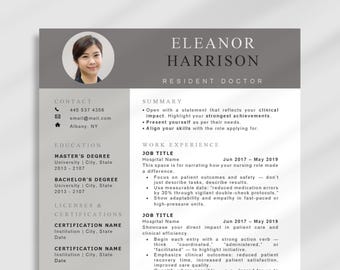 Nursing Resume Template, Registered Nurse Resume Template RN, CNA, Word & Pages, Physician Assistant Resume for Nurse, New Grad Nurse CV