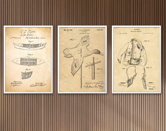 Arte de parede com patente de caça de patos, pôster com estampas de caça de patos, arte vintage de caça de patos, presente para caçador de patos e aves aquáticas.