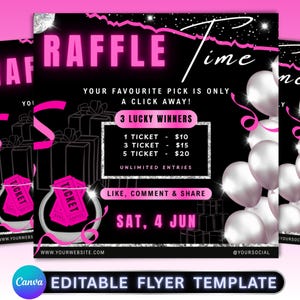 Raffle Flyer, Giveaway Flyer, DIY Flyer Design Template, Raffle Ticket Flyer, Raffle Prize Contest Flyer, Premade Giveaway Business Flyer