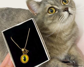 ターコイズキャッツアイペンダント、ネックレス、またはキーチェーン