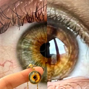 COUPLE IRIS PENDANT Hand painted custom eye pendant, custom eye pendant, custom iris necklace, valentines day gift, iris necklace, gift