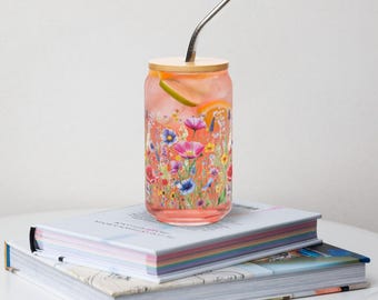 Vaso con diseño de flores silvestres de primavera: Vaso colorido con estampado floral para la temporada de primavera (473 ml)