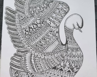 Handmade Zentangle art drawing