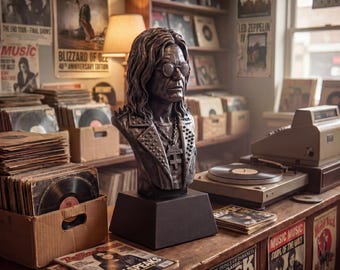 Busto de Ozzy Osbourne - Estatua escultórica, decoración de escritorio, regalo para amantes de la música