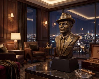 Busto de Frank Sinatra - Estatua escultórica, decoración de escritorio, regalo para amantes de la música