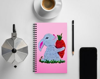 Bunny Spiral Notebook,Manifesting Travel Itinerary, Daily Nature Meditation Diary