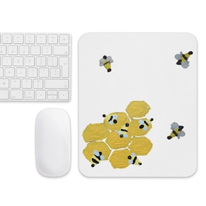 Girly Bee Lover&#39;s Mousepad - Unique Desk Accessory for Work and Play, aesthetic, unique, housewarming gift