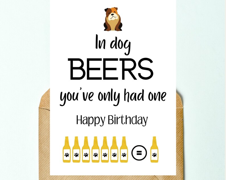 Funny Happy Birthday Card Joke About Dogs Birthday Card Etsy
