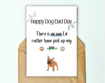 Happy Dog Dad Day Card from the Dog, Printable Fathers Day Card 5x7'' Digital Download