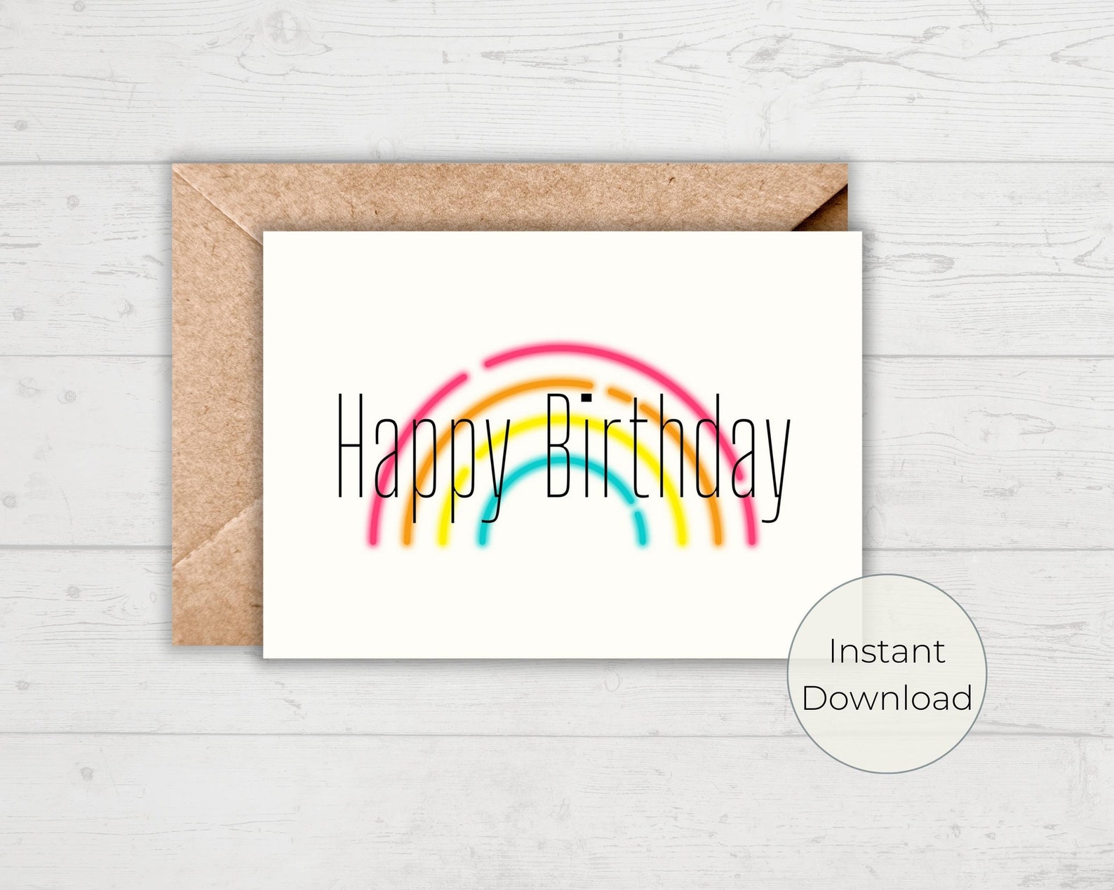 Colorful Rainbow Happy Birthday Card for Friend Happy - Etsy