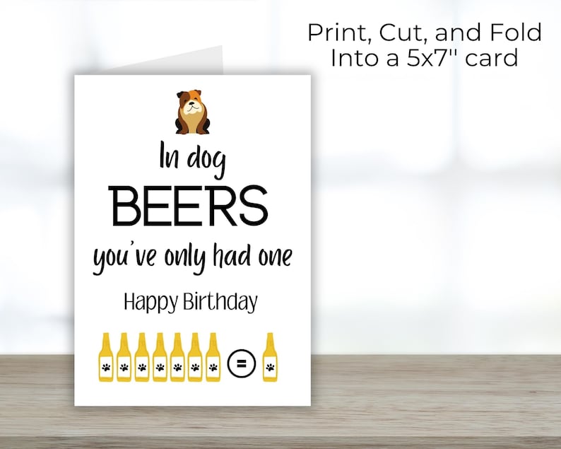 Funny Happy Birthday Card Joke About Dogs Birthday Card Etsy