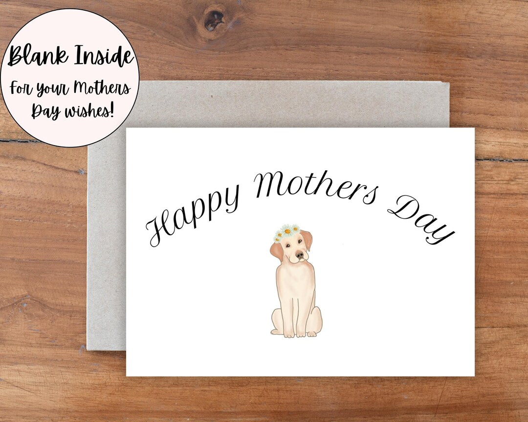 Flower Crown on Dog Mother's Day Card From Daughter Mothers Day ...