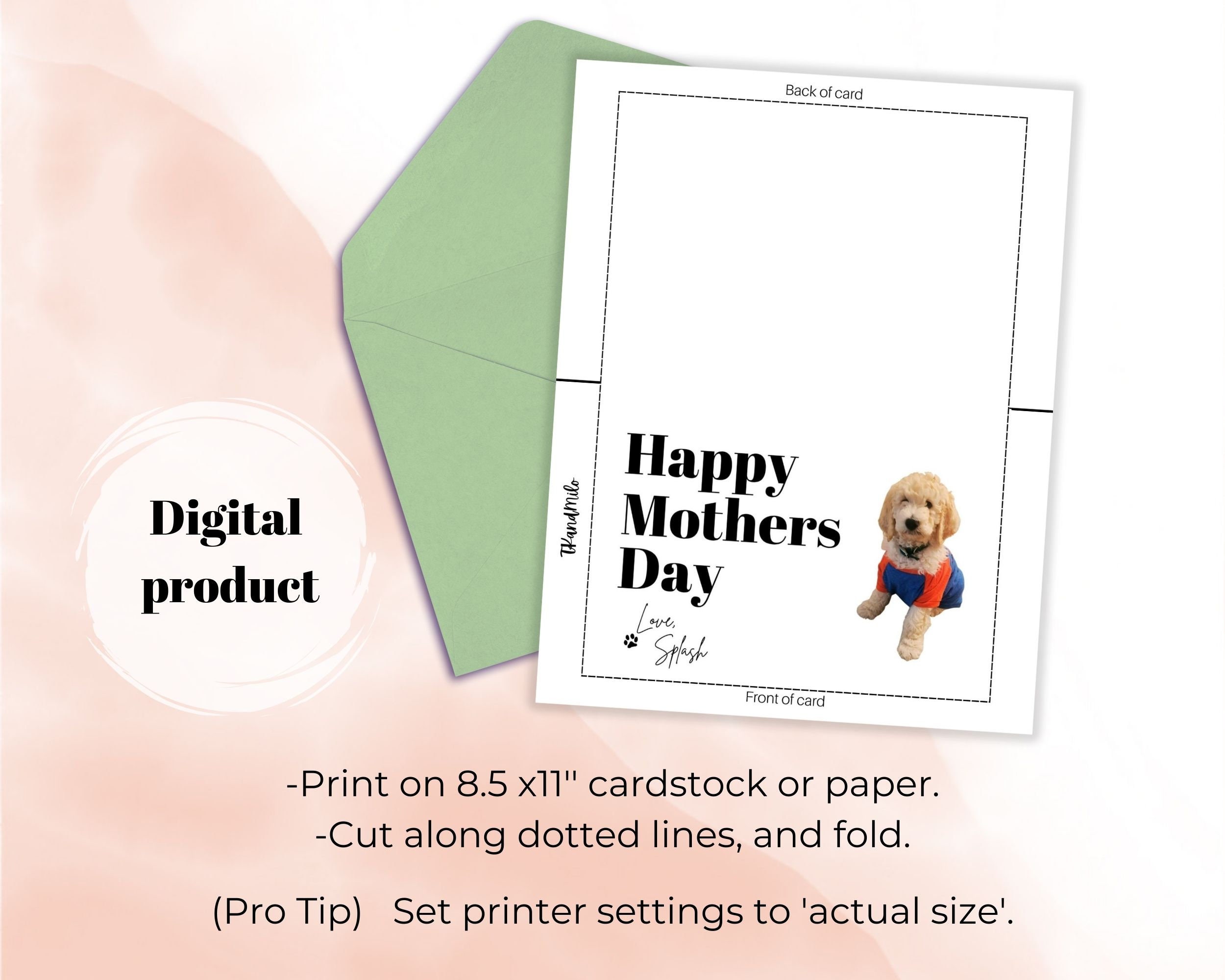 Personalized Happy Mothers Day Printable Greeting Card From the Dog Mom ...