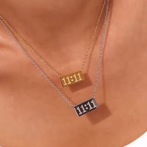 Silver 11:11 Angel Number Necklace | Silver 1111 Angel Number Pendant | Make A Wish | Lucky Number | Gift for Her | Best Friend Gift