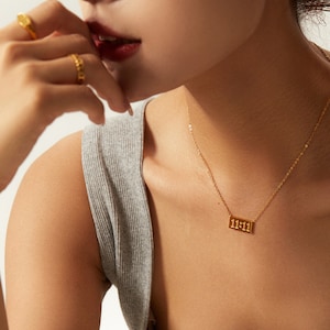 11:11 Gold Angel Number Necklace | 18k Gold 1111 Angel Number Pendant | Make A Wish | Lucky Number | Spiritual Gift | Friendship Gift