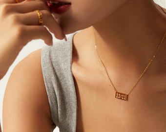 18k Gold Angel Number 11:11 Necklace | Manifestation Necklace | Spiritual Jewelry | Lucky Number Necklace | Best Friend Gift | Gift for Her