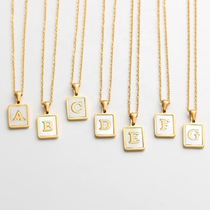 Gold Pearl Initial Charm Necklace | 18k Gold Plated Initial Necklace| Custom Letter Pendant | Initial Tag | Gift for Her | Friendship Gift
