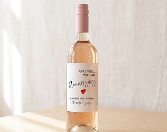Anniversary Wine Label Gift | Personalized Wedding Sticker