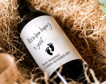 New Baby Announcement Wine Label | Personalized Pregnancy Reveal