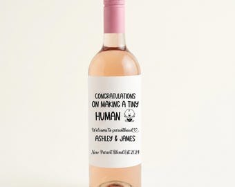 Wine Label For New Moms | Personalized Funny Gift | Congratulations On Your New Baby Shower