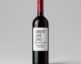 Custom Wine Label for Dad, Father's Day Gift, Personalized Dad