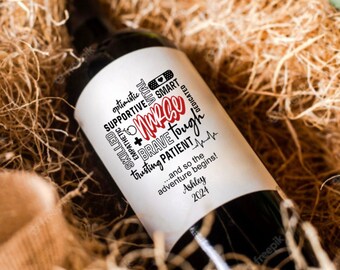 Nurse Graduation Wine Label | RN Gift Personalized Nursing Gift