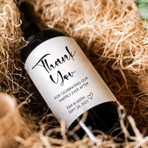 Cadeau de mariage Étiquette de vin de remerciement Cadeaux de mariage Étiquettes de vin de mariage personnalisées Cadeaux de mariage Autocollants de vin de douche de bride
