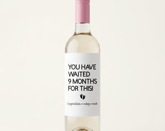 Wine Label For New Moms | Funny After Baby Arrival Celebration Gift