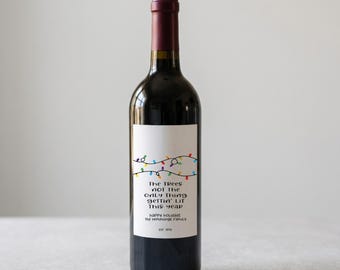 Funny Christmas Wine Bottle Label | Gift For Secret Santa Holiday Parties