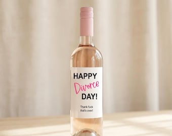 Funny Divorce Wine Label Gift | Personalized Breakup Celebration Label