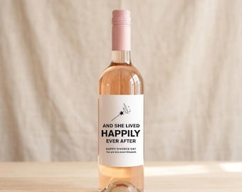 Funny Divorce Wine Label Gift | Personalized Breakup Celebration Label